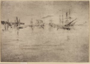 Nocturne Shipping af James Abbott McNeill Whistler