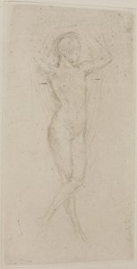 Nøgen pige med løftede arme af James Abbott McNeill Whistler