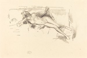 Nøgenmodel, liggende af James Abbott McNeill Whistler