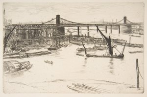 Gamle Hungerford Bridge af James McNeill Whistler