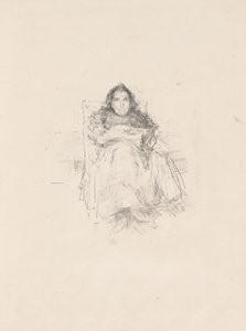Portrætstudie: Mrs. Philip, nr. 3 (recto) Portrætstudie: Geneviève Mallarmé (verso) af James Abbott McNeill Whistler