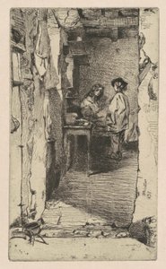 Rag Pickers, Mouffetard District, Paris af James Abbott McNeill Whistler