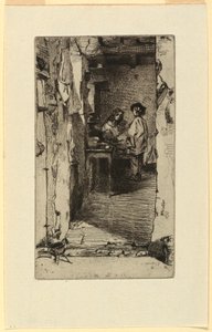 Rag Pickers, Mouffetard District, Paris af James Abbott McNeill Whistler