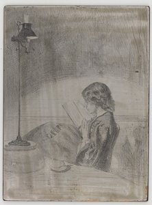 Læsning af Lamplight af James Abbott McNeill Whistler