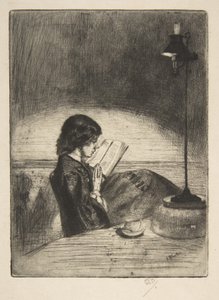 Læsning ved lampelys af James McNeill Whistler