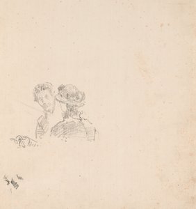Skitse: Selvportræt med Miss R. Birnie Philip af James McNeill Whistler