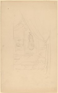 Skitse af Mrs. Godwins portræt, når den blev ophængt hos Society of British Artists af James Abbott McNeill Whistler
