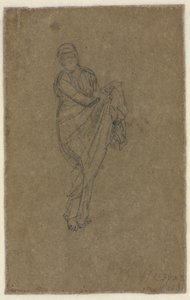 Stående kvinde, der holder sin kjole op (bagsiden) af James McNeill Whistler