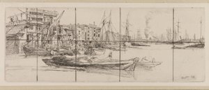 Thames Warehouses af James Abbott McNeill Whistler