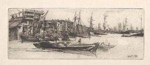 Thames Warehouses af James Abbott McNeill Whistler