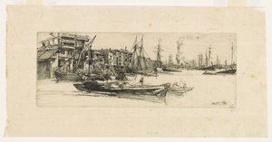 Thames Warehouses af James Abbott McNeill Whistler