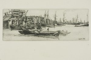 Thames Warehouses af James Abbott McNeill Whistler