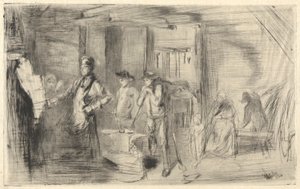 The Forge, from the Thames Set (En serie af seksten raderinger af scener om Themsen og andre emner) af James Abbott McNeill Whistler