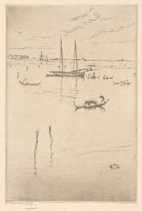 Den lille lagune, fra det første Venedig-sæt (Venedig, en serie af tolv ætsninger) af James Abbott McNeill Whistler
