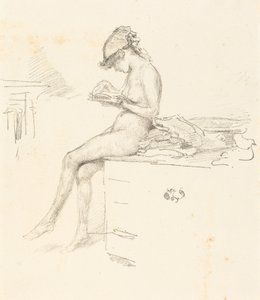 Den lille nøgne model, læsende af James McNeill Whistler