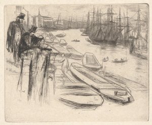 »Den lille dam«, fra serien »Thames Set« (En serie på seksten raderinger af motiver fra Themsen og andre emner) af James McNeill Whistler