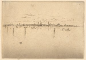 Det lille Venedig, fra det første Venedig-sæt (Venedig, en serie af tolv ætsninger) af James Abbott McNeill Whistler