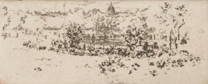 Pantheonet fra terrassen, Luxembourg-haven af James Abbott McNeill Whistler