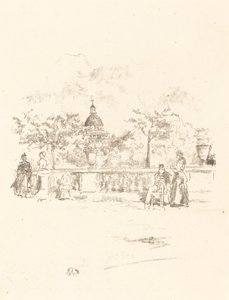 Pantheon, fra terrassen i Luxembourg-haven af James Abbott McNeill Whistler