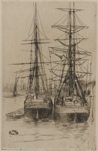 De to Skibe af James Abbott McNeill Whistler