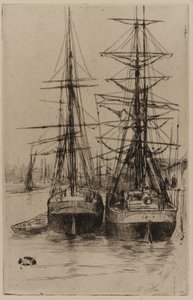 De to Skibe af James Abbott McNeill Whistler