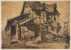 Det faldefærdige lejehus (Den gamle gård) af James McNeill Whistler
