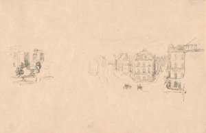 To forsøgsskitser: A. Grande Rue, Dieppe; B. Et interiør af James McNeill Whistler