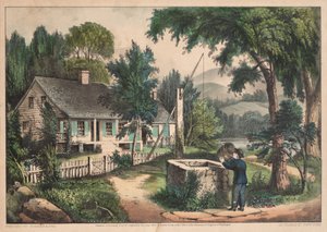 Den gamle egetræsspand. af James Merritt Ives