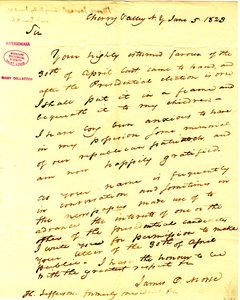Tak ham for hans svar den 30. april, som han agter at sætte i en ramme og gemme til sine børn. (2 sider) af James O. Morse