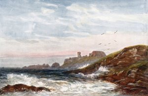 "Dunbar Castle" (farvelitografi)