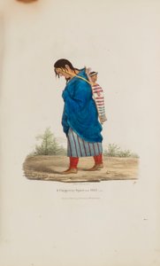 En Chippeway-kvinde og et barn, fra The Aboriginal Portfolio af James Otto Lewis