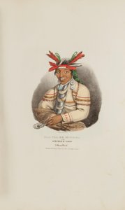 CAA-TAA-KE MUNG-GA eller den spættede løve, en Miami-høvding, fra The Aboriginal Portfolio af James Otto Lewis