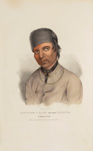 KITCH-EE-I-AA-BA eller den store buk; en chippewa-høvding, fra The Aboriginal Portfolio af James Otto Lewis