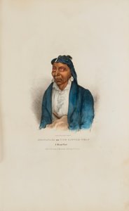 MO-WAN-ZA eller Den lille ulv; en Miami-høvding, fra The Aboriginal Portfolio af James Otto Lewis