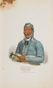 TENS-QUA-TA-WA eller Den, der åbner døren; Shawnese-profet (bror til Tecumthe), fra The Aboriginal Portfolio af James Otto Lewis