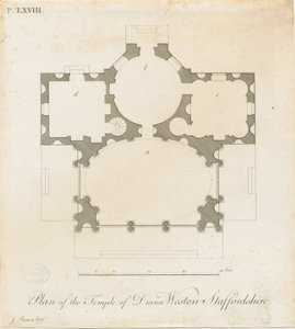 Weston-under-Lizard - The Temple of Diana: gravering, nd [c 1765-1770] (print)