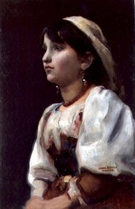Italiensk pige, ca. 1890 (olie på lærred)