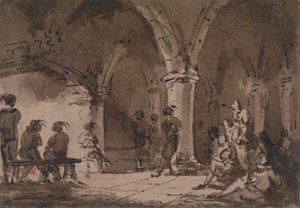 Middelalderlige figurer i en krypt