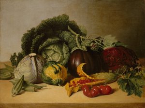 Stilleben: Balsamæble og grøntsager, ca. 1820