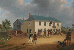 Uden for Pike and Anchor Inn ved Ponders End, Middlesex af James Pollard