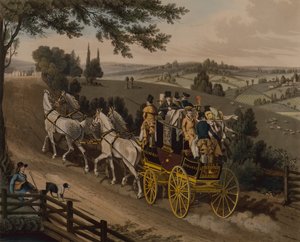 Stage Coach (farvet gravering)