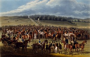 The Betting Post, tryk lavet af Charles Hunt, 1836 (akvatint) af James Pollard
