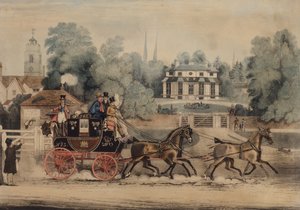 The Royal Mail Coach (farvet gravering) af James Pollard