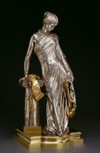 Figur af Sappho stående, 1848 (forsølvet og forgyldt bronze)