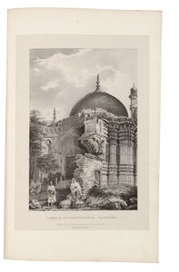 Vishweshwur-templet, Benares 1831-33 (litografi) af James Prinsep