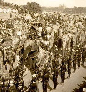 Den store Durbar procession, Delhi, Indien. 1903 (foto) af James Ricalton
