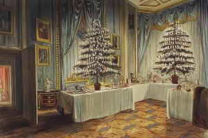 Hertuginde af Kent juletræer ved Windsor Castle. 1850