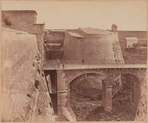 Bro ved Porta Reale, Malta, omkring 1856 af James Robertson