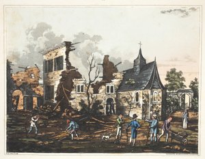 Chateau of Hougoumont: Et billede af det indre, der er reduceret til en ruinhob