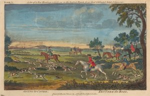 Satz von zwölf: 4 Fuchsjagden. 4 Hirschjagden. 4 Hasenjagden